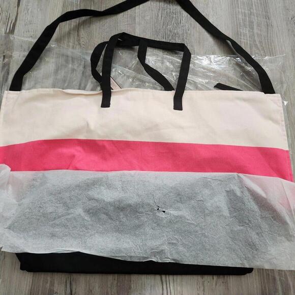 Victoria Secret Tote Bag Extra Large New With Defect Pink Black - Picture 5 of 8